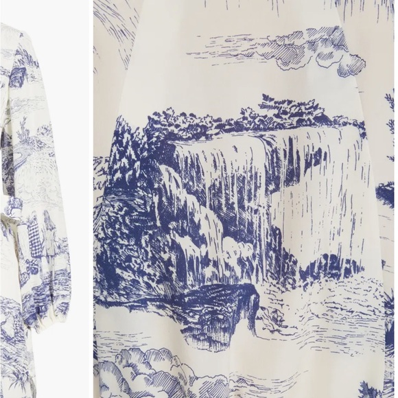 Chloe Toile Longsleeve Silk Minidress - Picture 4 of 16